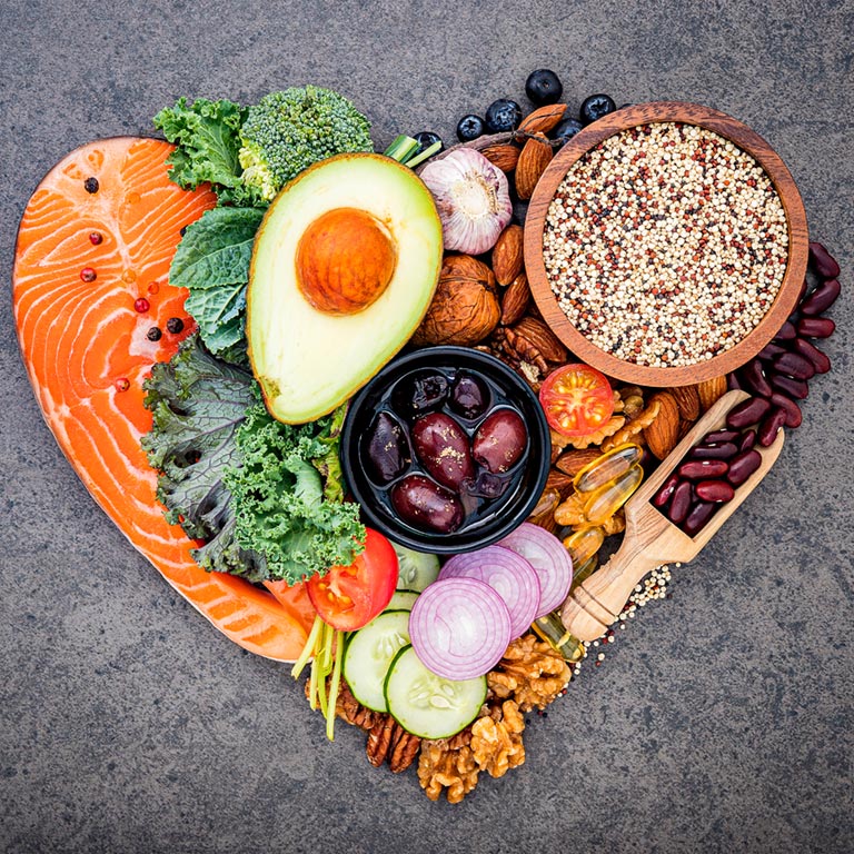 A nutritious plate of foods and fat.