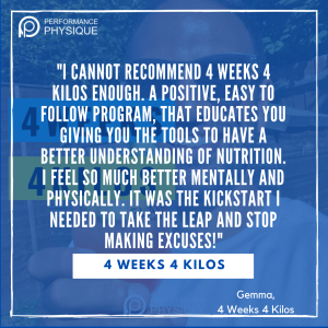Gemma on 4 Weeks 4 Kilos