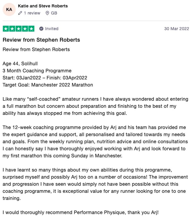 Performance Physique Trustpilot